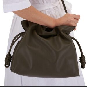 Loewe Flamenco Clutch Medium Khaki Green